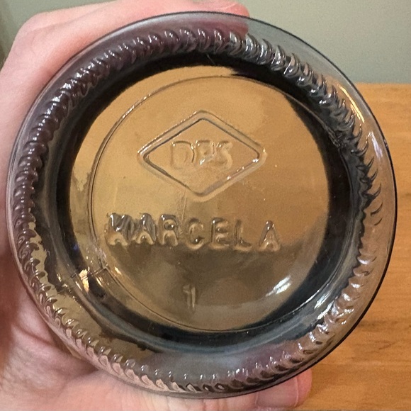 Vintage DSP Marcela Slate Blue Footed Glass Vase - Picture 4 of 4